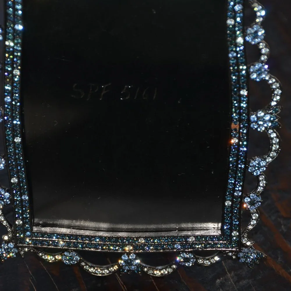 RARE JAY STRONGWATER BLUE ELIZABETH TIARA FLORAL FLOWER CRYSTAL ENAMEL FRAME